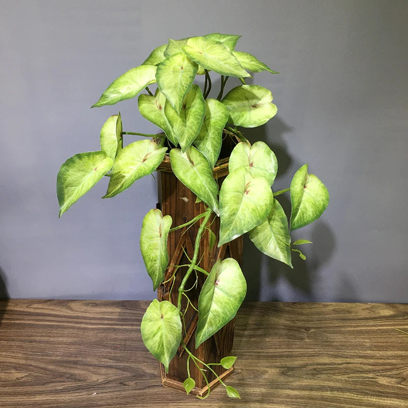 plantes artificielles feuilles ovales vert clair vert foncé naturel accrochées extérieur decoration 90cm 23feuilles