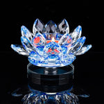 bougie fleur lotus violet rose bleu jaune transparent brillante moderne élégante base noire