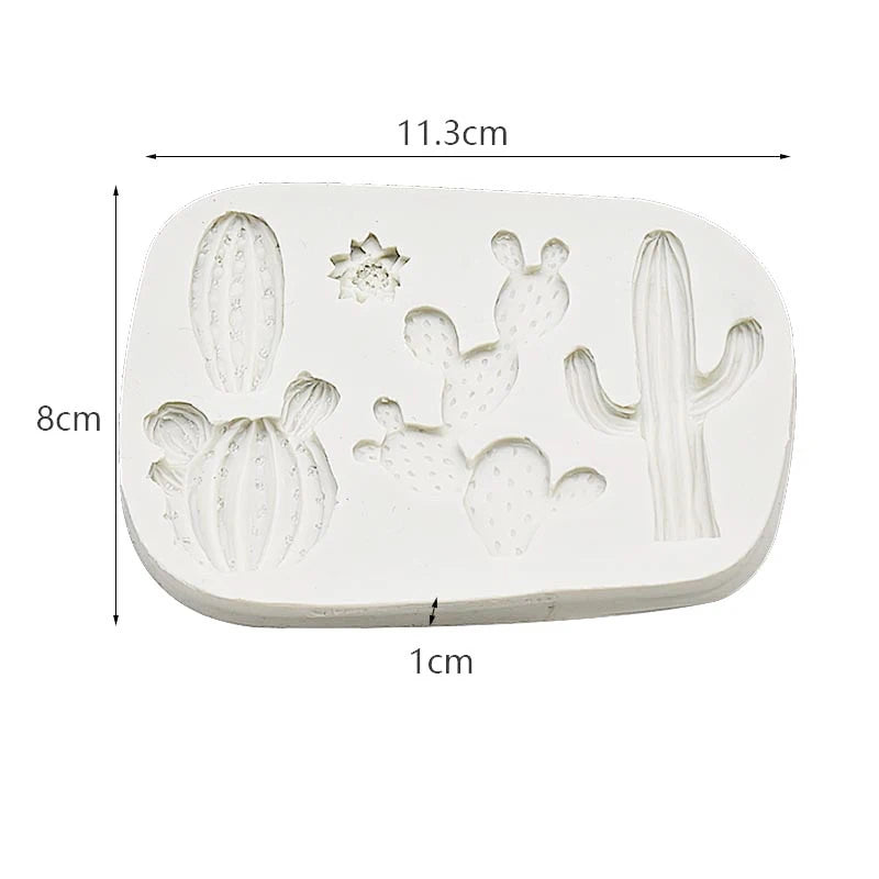 moule silicone cactus décoration gâteau fondant cupcakes sucre botanique mexicain