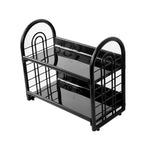 étagère deux niveaux blanc moderne rangement salle bain cosmétiques polyester réutilisable grande capacité