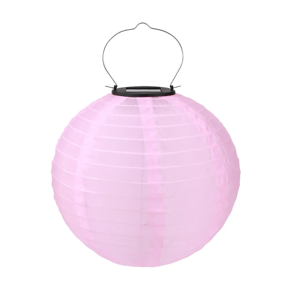 lanterne solaire led ip55 20cm papier plissé opaque traditionnelle anniversaire mariage noël fêtes extérieures