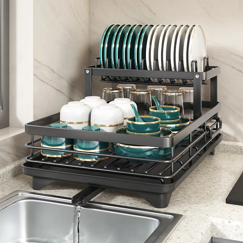 étagère vaisselle moderne métal noir clips assiettes verres coupelles cuillères couteaux planche découper