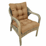 coussin assise imperméable polyester gris uni moderne rubans fixation extérieur jardin terrasse amovible lavable