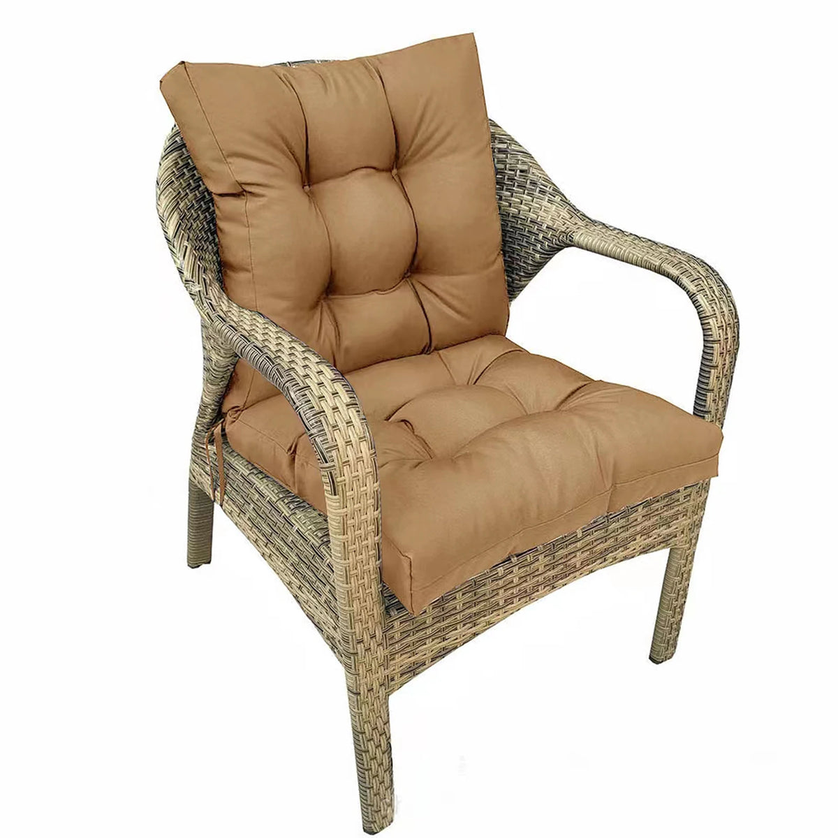 coussin assise imperméable polyester gris uni moderne rubans fixation extérieur jardin terrasse amovible lavable