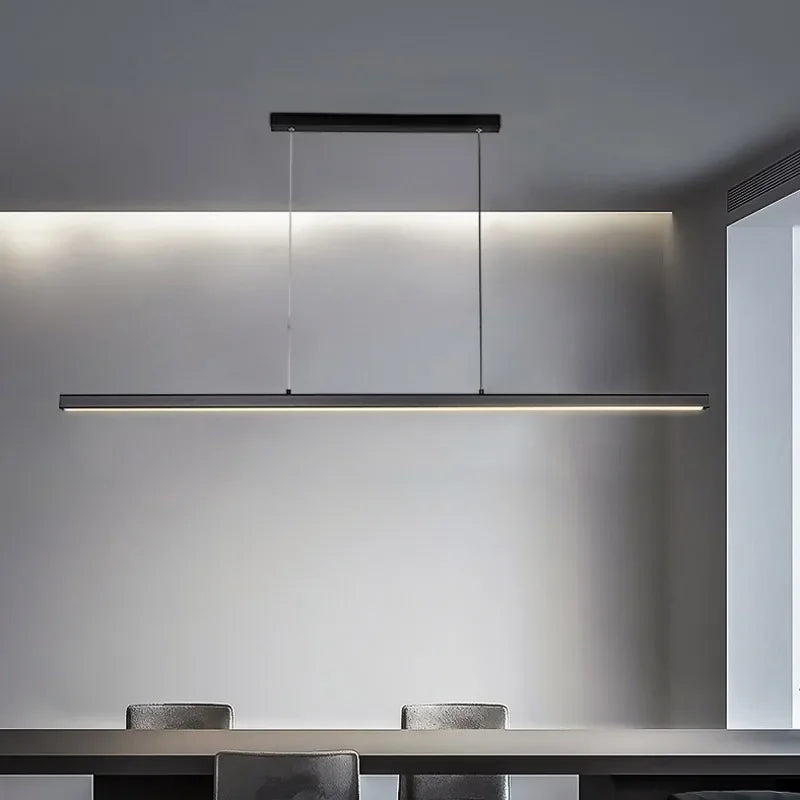 lampe suspendue moderne aluminium noir contemporain salon chambre 60cm 80cm