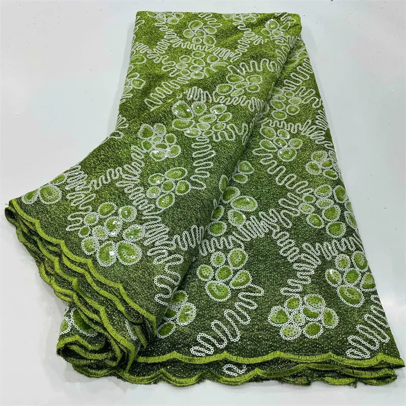 tissu brodé dentelle polyester paillettes fleurs vert violet rouge bleu mariage festive