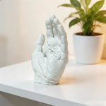 statuette main ouverte femme buste or blanc noir décoration art moderne sculptural