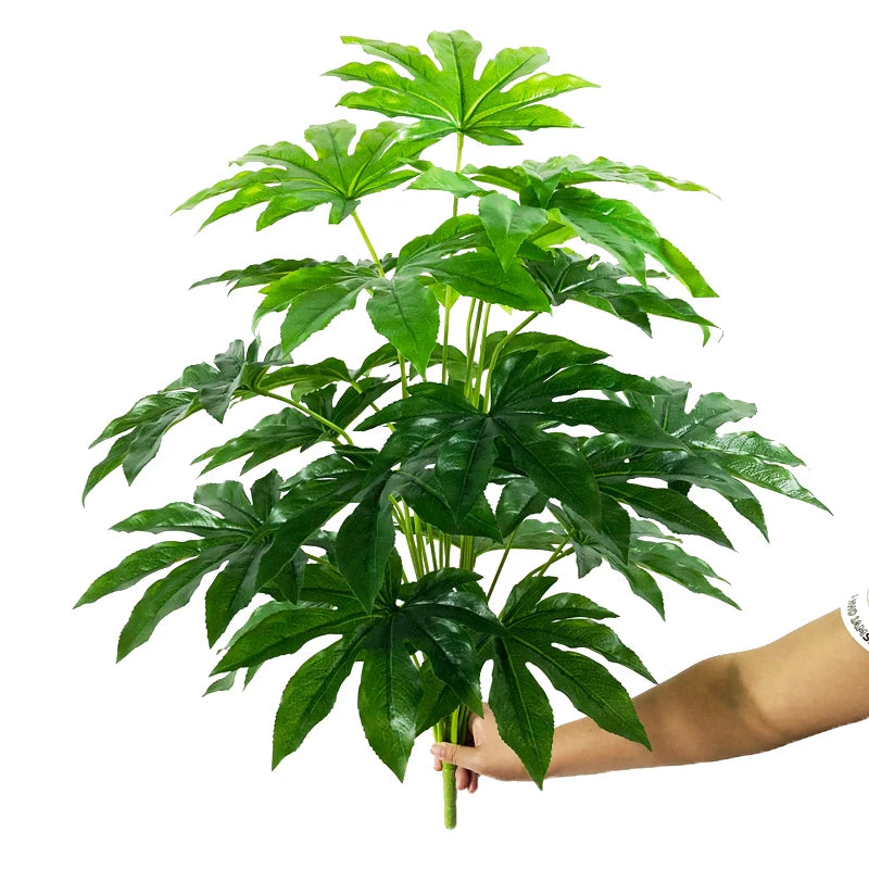 plantes artificielles feuilles vertes monstera palmes extérieures decoration moderne jardins maison tronc faux