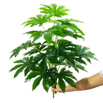 plantes artificielles feuilles vertes monstera palmes extérieures decoration moderne jardins maison tronc faux