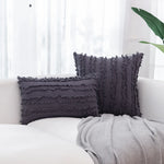 coussins décoratifs lin coton gris beige jaune boho chic 30x50cm 45x45cm 50x50cm