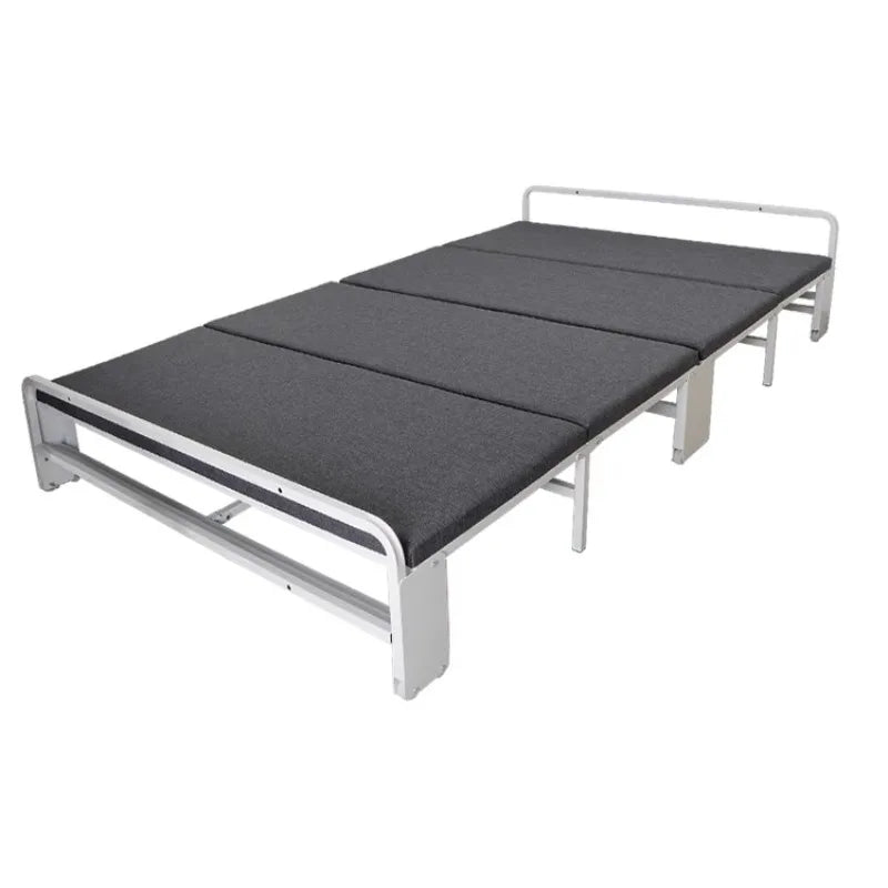lit pliant moderne gris blanc tissu uni roulettes chambre coucher minimaliste tapis sol