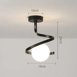 lampe suspendue or noir spirale moderne scandinave led éclairage intérieur chambre salon