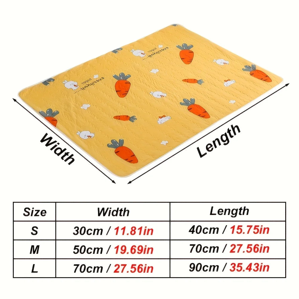 tapis lapin carotte polaire jaune motif moderne absorbant lavable sans glisser cage saison