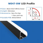 bande led profil aluminium 50cm flexible moderne adhésif opaque silver white