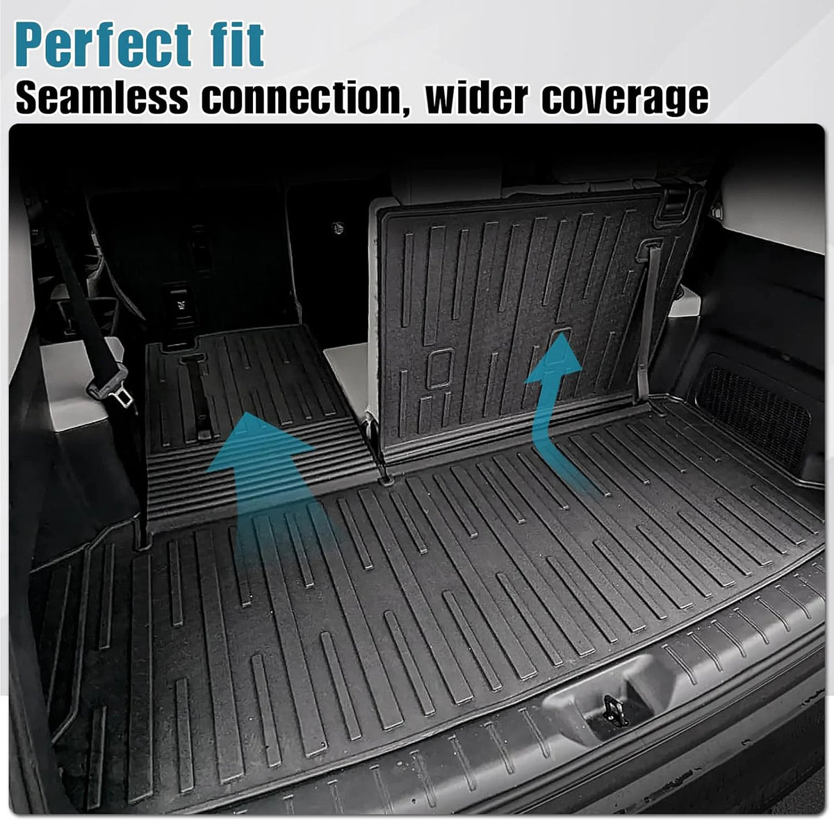tapis sol voiture toyota highlander 2020 2026 noir rayures horizontales clips all weather full