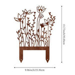 plaque métallique décorative moderne motif papillon fleur cactus marron rustique