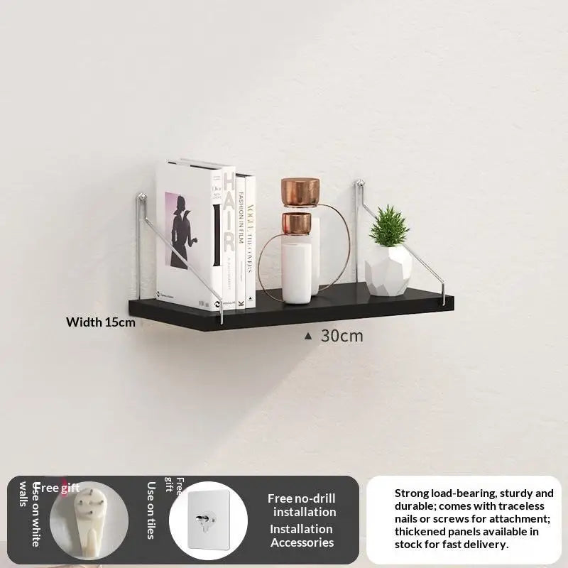 étagères murales noires modernes réutilisables chambre salon décoration intérieure minimalistes fixées