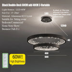 suspension lumineuse moderne or noir strass circulaire chambre salon led