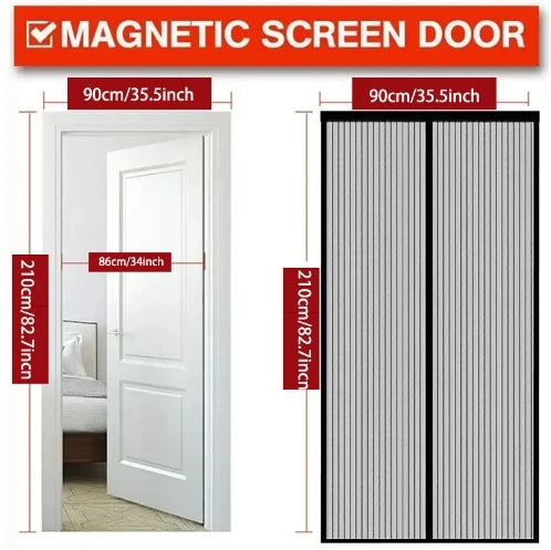 rideau porte magnétique maille fine noir anti moustiques été moderne adhésif 90x210cm opacité