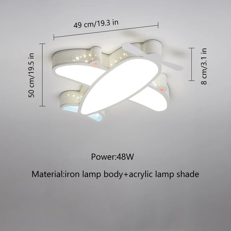 lampe moderne avion étoiles bleu blanc enfant chambre salon