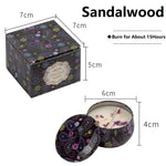 bougie parfumée cire soja boho chic motif mandala couvercle boîte rangement