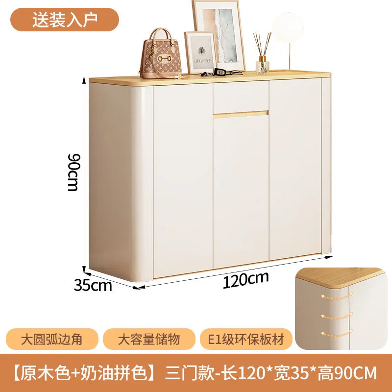 meuble rangement chaussures blanc moderne tiroirs étages minimaliste multifonction