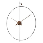 horloge murale moderne aiguille quartz noir cuivre bois visuelle unique minimaliste salon