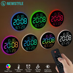 horloge murale numérique LED affichage heure date température alarme minuterie moderne
