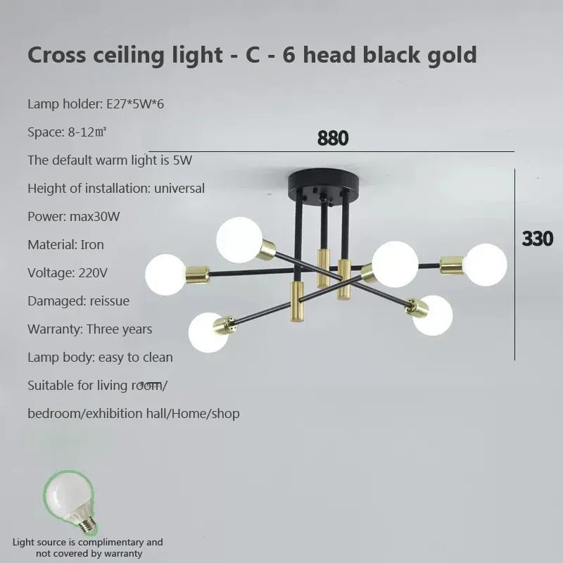lampe suspension moderne noir or blanc flux lumineux cool white certification ccc cqc ul