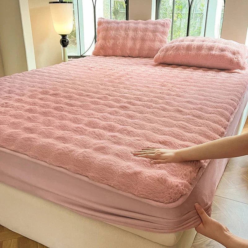 housse lit peluche gris matelassée antiacariens permeable air antibacteries ondulee confortable 200x220cm