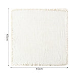 serviettes table carrées franges bleu marine rose clair gris blanc vert pastel moderne rustique