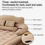 lit gonflable marron clair coussins tapis imperméables moderne confortable camping intérieur extérieur