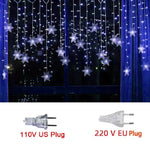 guirlande lumineuse flocons neige étoiles multicolore blanc rouge vert bleu décoration noël festive chambre