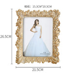 cadre photo or argent feuillages relief classique baroque 4x6 5x7 6x8