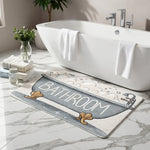 tapis bain antidérapant baignoire bulles vintage gris blanc illustration dorée moderne entrée couloir