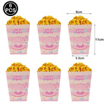 boîtes popcorn papier sirène bleu rose blanc fête anniversaire mariage poissons bulles