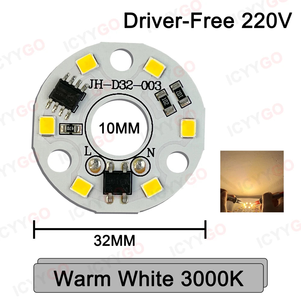 plaque led circulaire deux couleurs 32mm blanc moderne technologique fixations led intégrées