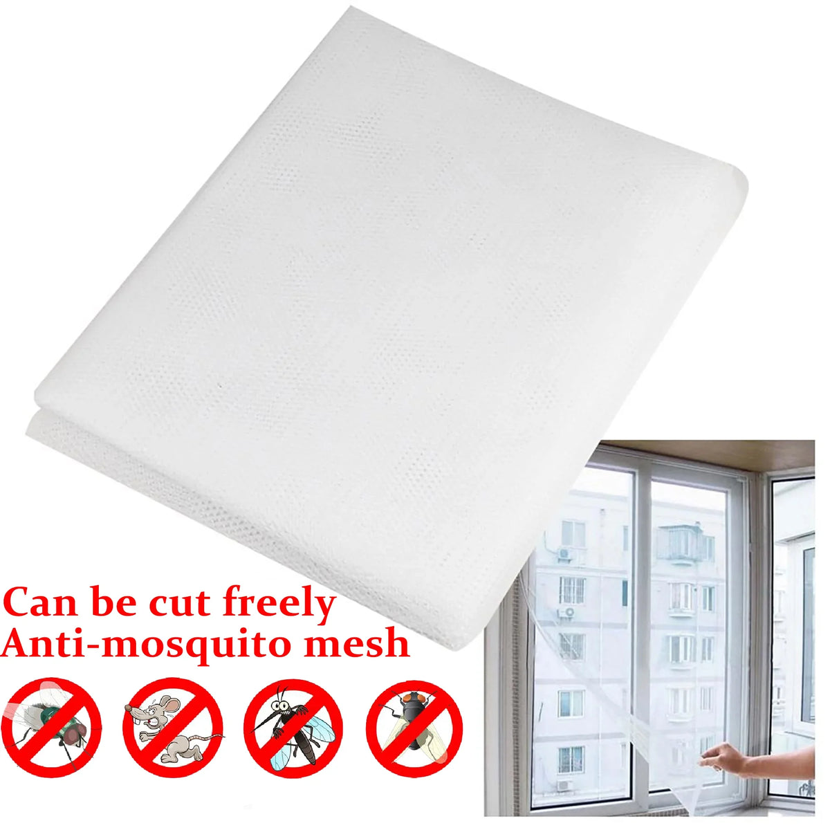 filet anti moustiques maille polyester adhésif fenetre blanc noir moderne anti insectesintérieur extérieur été