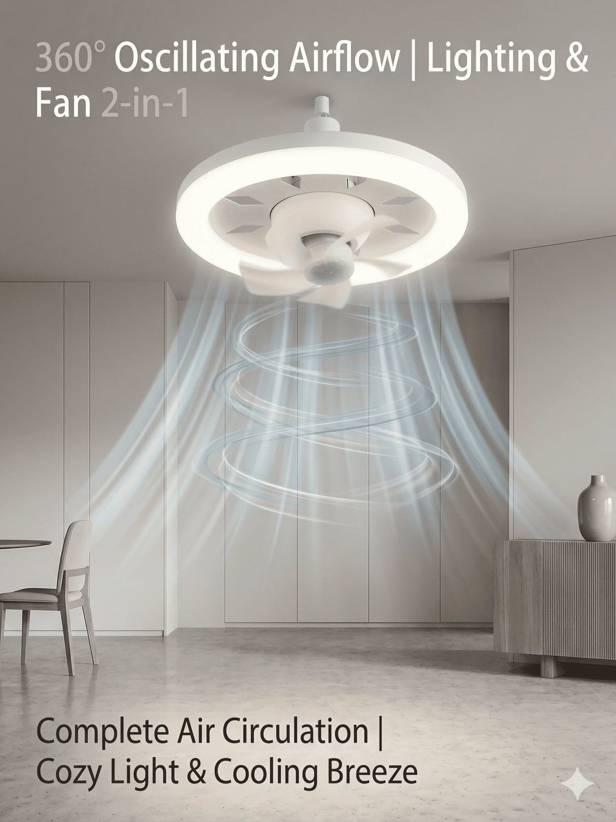 ventilateur plafonnier led moderne blanc télécommande réglage luminosité ac85 265v pc acrylique