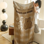 serviette bain coton dessin animé ours lapins séchage rapide moderne douce enfant toilettage grise