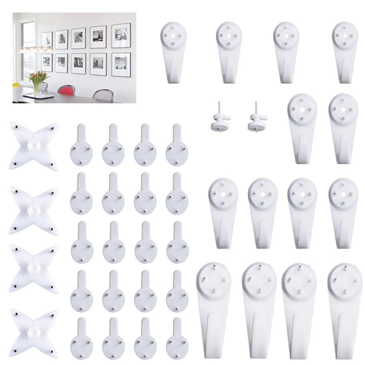 accessoires mural blancs cintres crochets supports utilitaires modernes différentes tailles poids