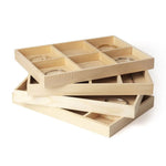 plateau présentation bijoux bois clair minimaliste compartiments rangement respectueux environnement moderne