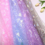 tissu étoiles coeurs paillettes rose bleu vert blanc translucide mariage anniversaire décoration festive