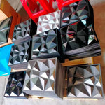 panneau décoratif 3d moderne triangles géométriques blanc adhésif opacité plastique