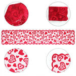 nappe dentelle rouge coeurs semi transparent saint valentin mariage anniversaire décoration festive table romantique