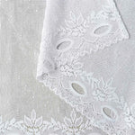 rideau blanc dentelle fleurs peony translucide fenetre classique romantique deco balcon
