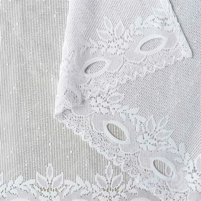 rideau blanc dentelle fleurs peony translucide fenetre classique romantique deco balcon
