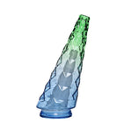 vase verre bleu rose violet texturé moderne facettes