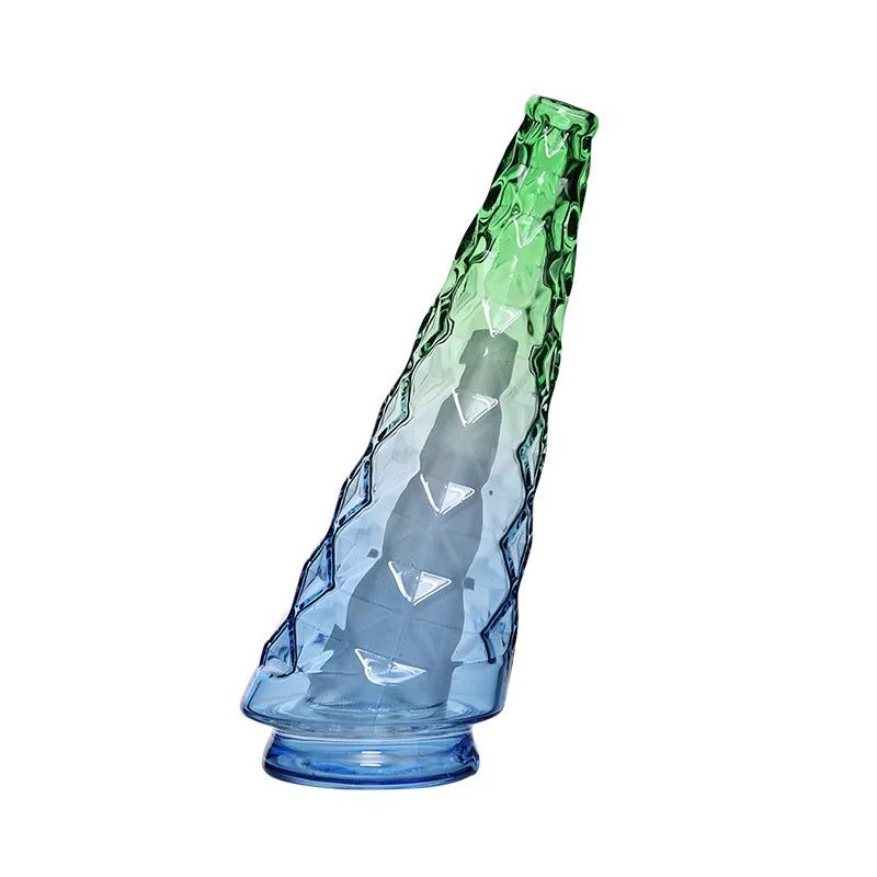 vase verre bleu rose violet texturé moderne facettes