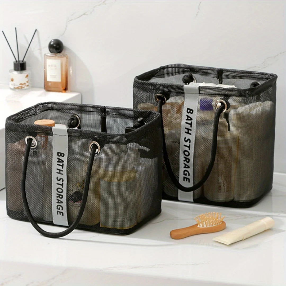 panier rangement salle bain noir gris maille utilitaire réutilisable multiple utilisation thoáng khíCHANTIENTCHANTIENTCHANTIENT